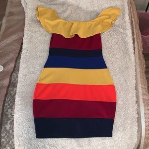 patterned fitted dress